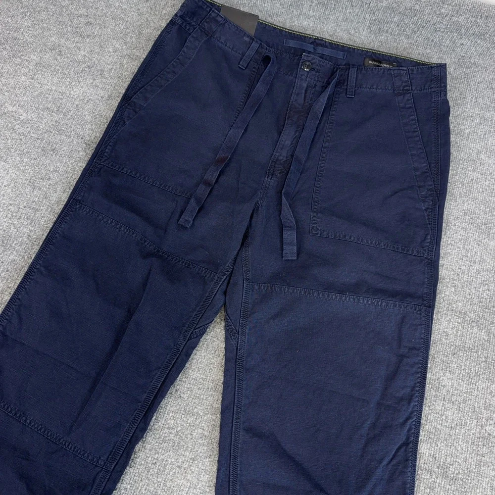 Banana Republic Pants Men 36 Short Navy Blue Double Knee Military Carpenter NEW